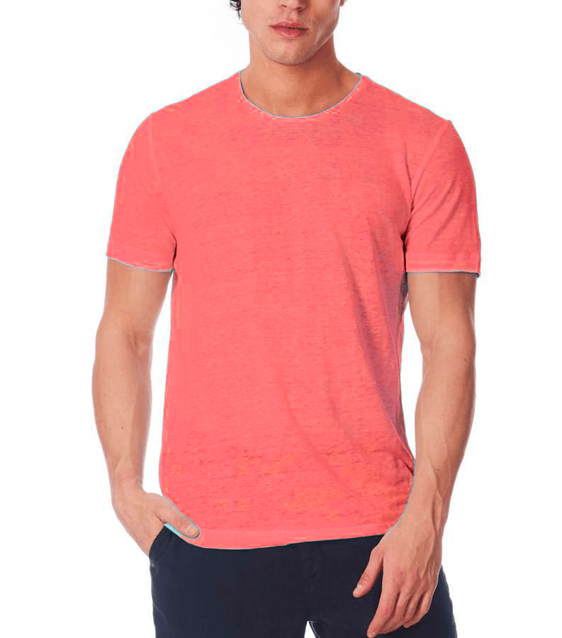 ZEYBRA-T-SHIRT UOMO LINO CORALLO