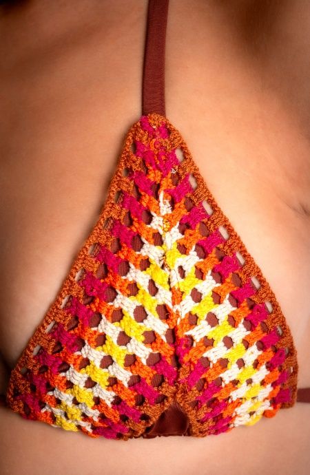 PIN UP STARS-BIKINI TRIANGOLO IMBOTTITO CON PASSAMANERIA CROCHET