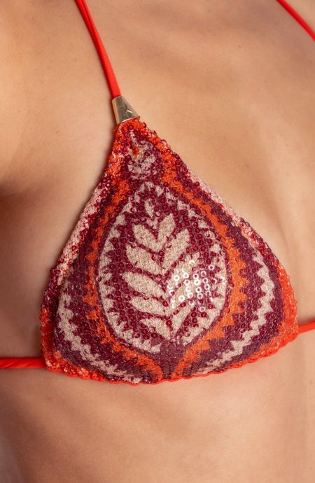 PIN UP STARS-BIKINI TRIANGOLO IMBOTTITO STAMPA PAILLETTES BEAUTIFUL TREE
