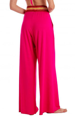 PIN UP STARS-PANTALONE PALAZZO CON PASSAMANERIA CROCHET